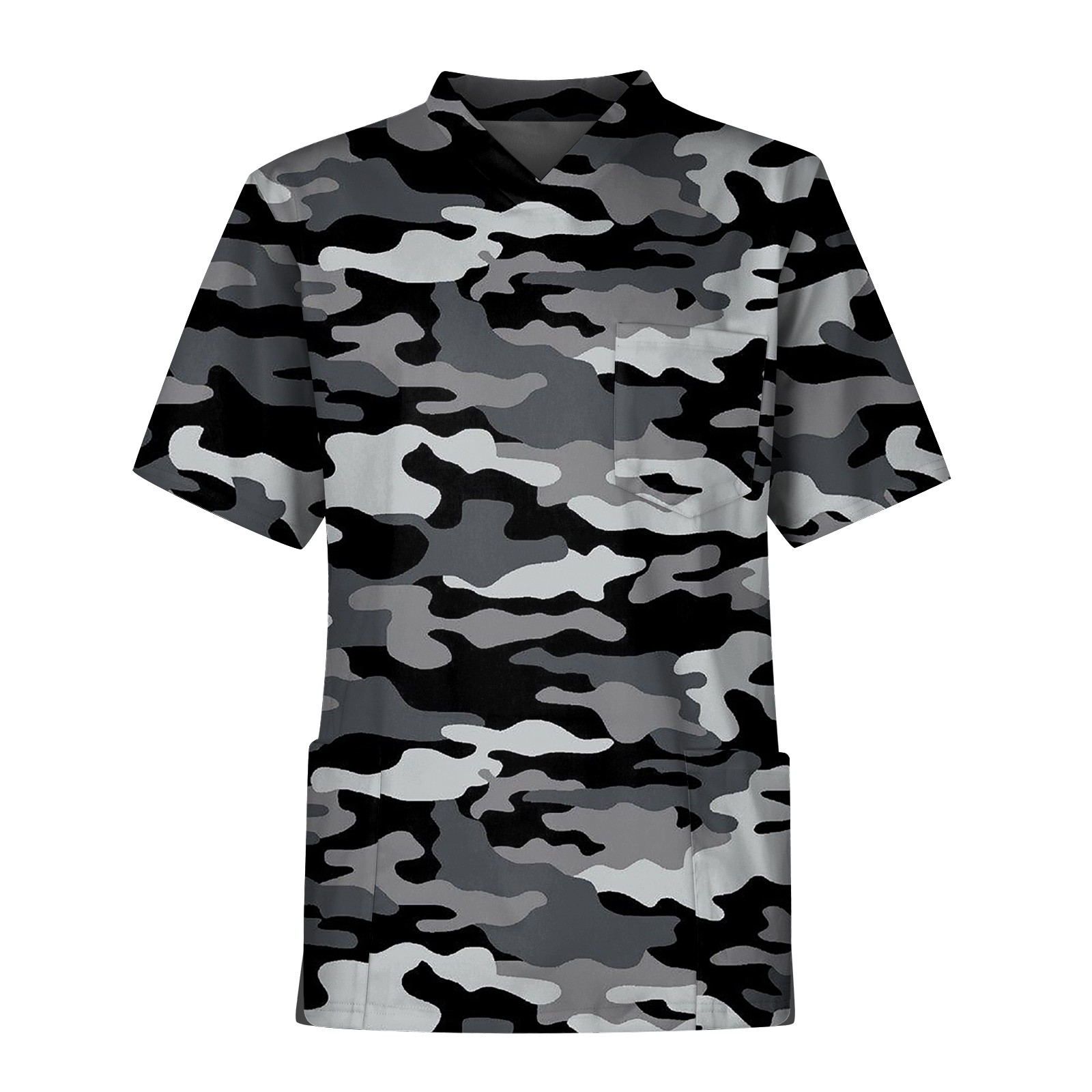 Medical Lab Uniform - Men'S Camouflage Print Nurse Uniforms Short