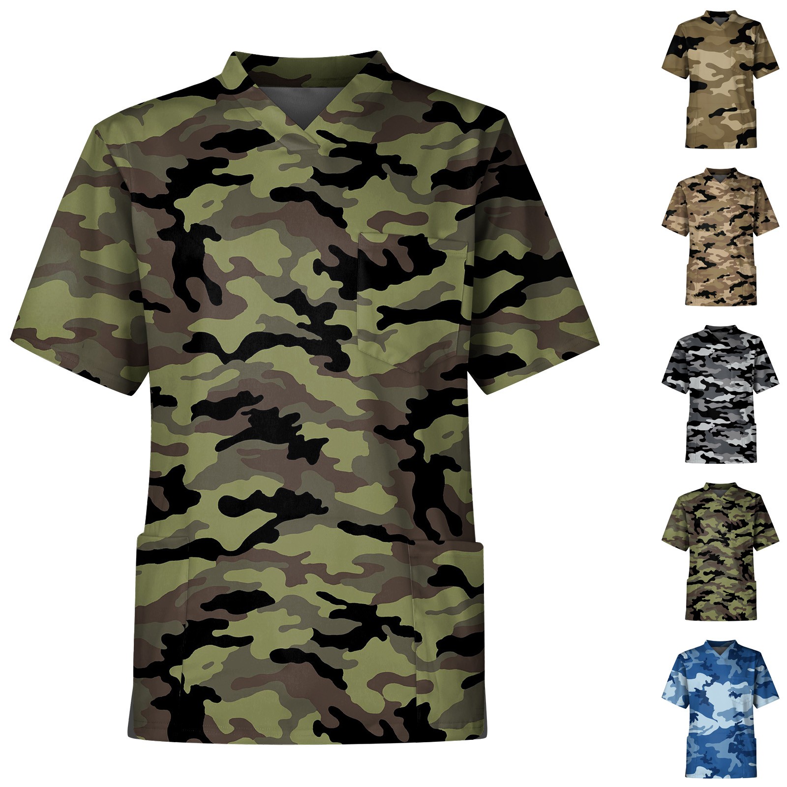 Men'S Camouflage Print Nurse U - огляд і ціна Medical Lab Uniform